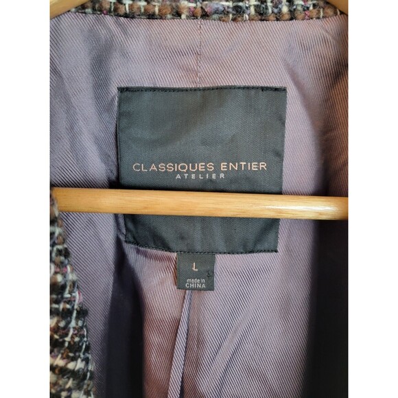 Classiques Entier Tweed Wool Blend Blazer Jacket Size L - Picture 3 of 6